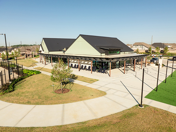 Cypress Green community center outdoor walkway
